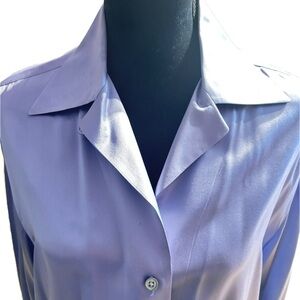 Linda Allard Ellen Tracy Lavender Button-Up Blouse